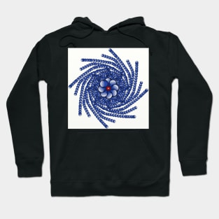 Blue orange abstract design Hoodie